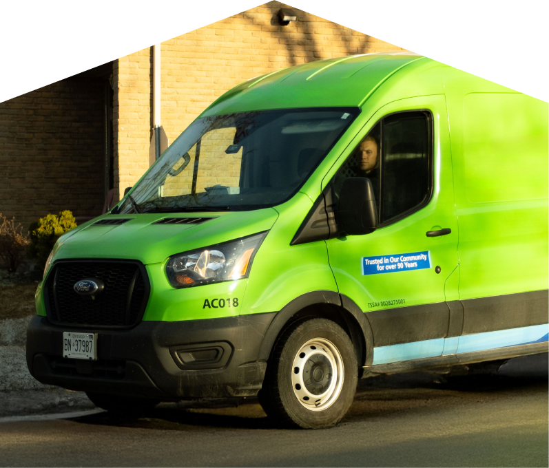 Moore & Russell service van parked by a brick home highlighting trusted plumbing, heating & electrical expertise since 1961. Moore & Russell service van parked by a brick home highlighting trusted plumbing, heating & electrical expertise since 1961.